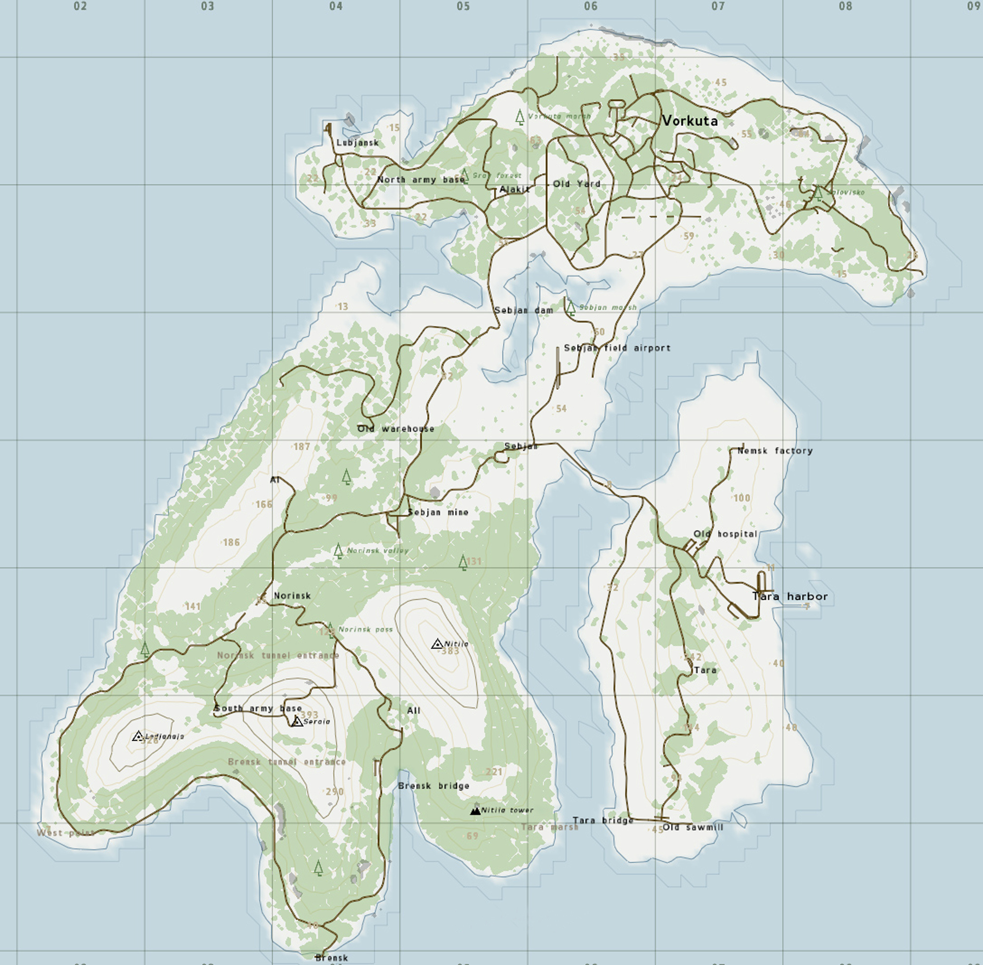 DayZ Карта Намальска